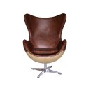 Sessel Leder mit Leinen