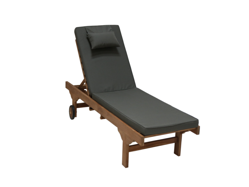 Liege Teak Holz Sonnenliege mit Kissen